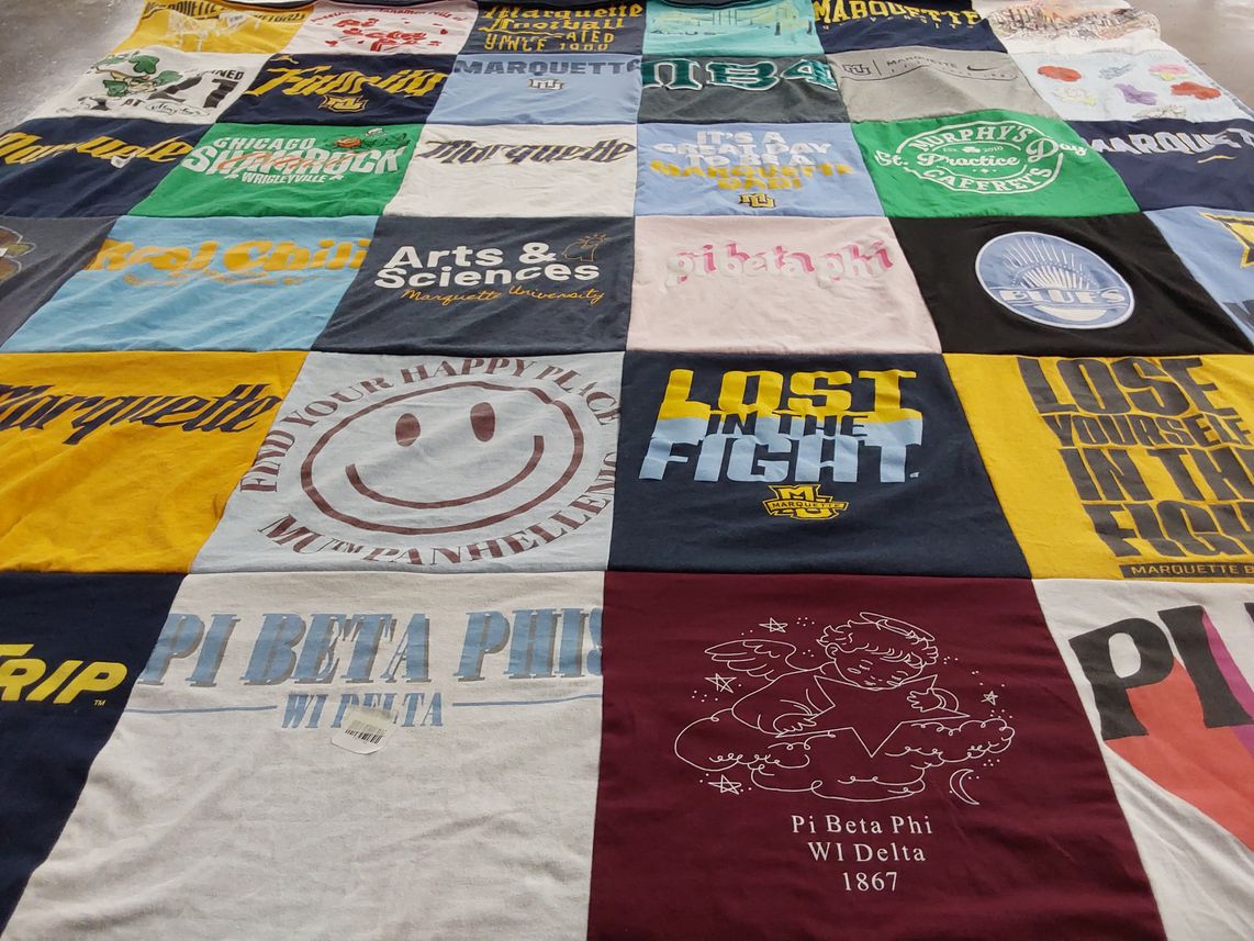 T-shirt quilt from marquette university by Michael from IN
