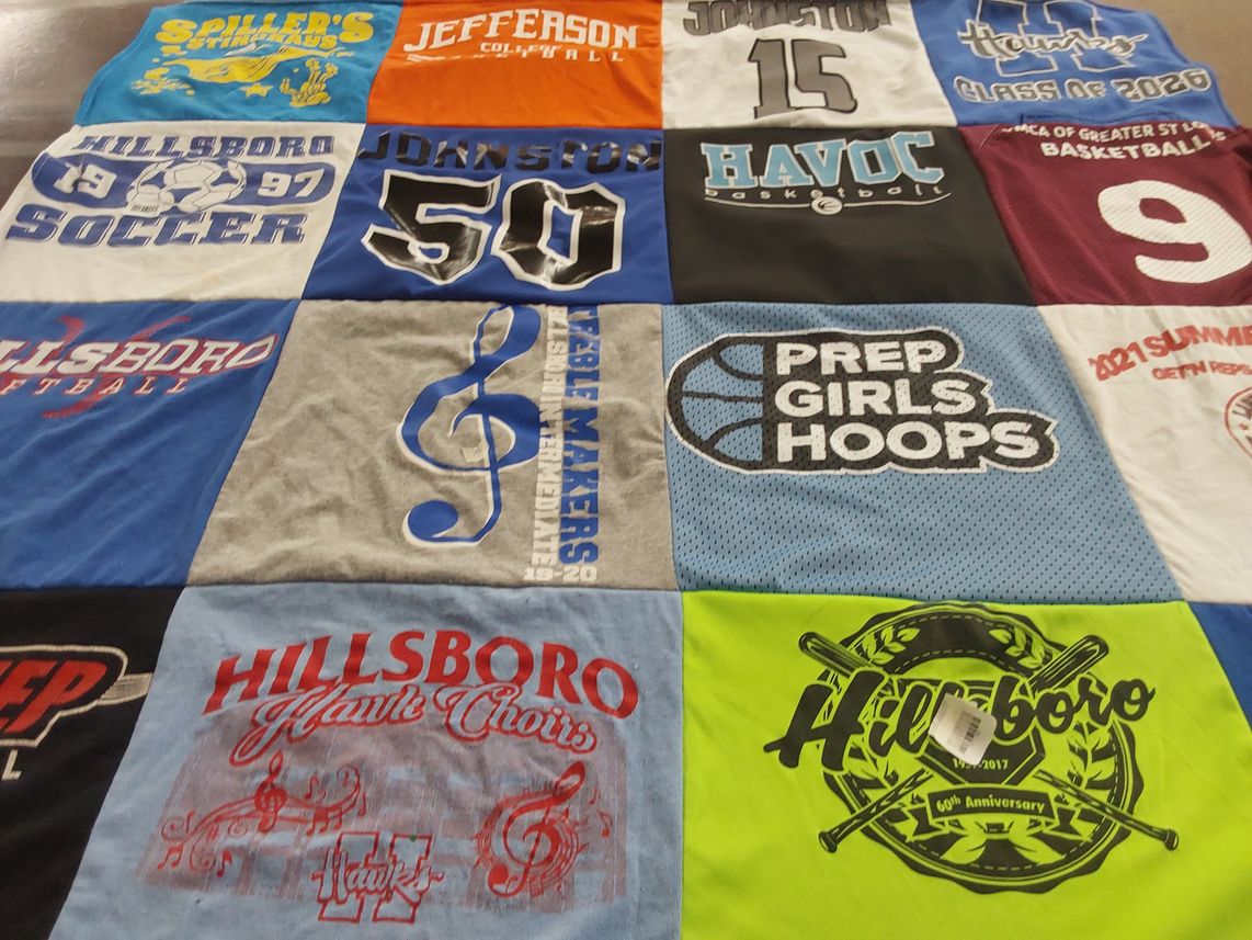 T-shirt quilt featuring hillsboro soccer, hillsboro basketball by Kim from MO
