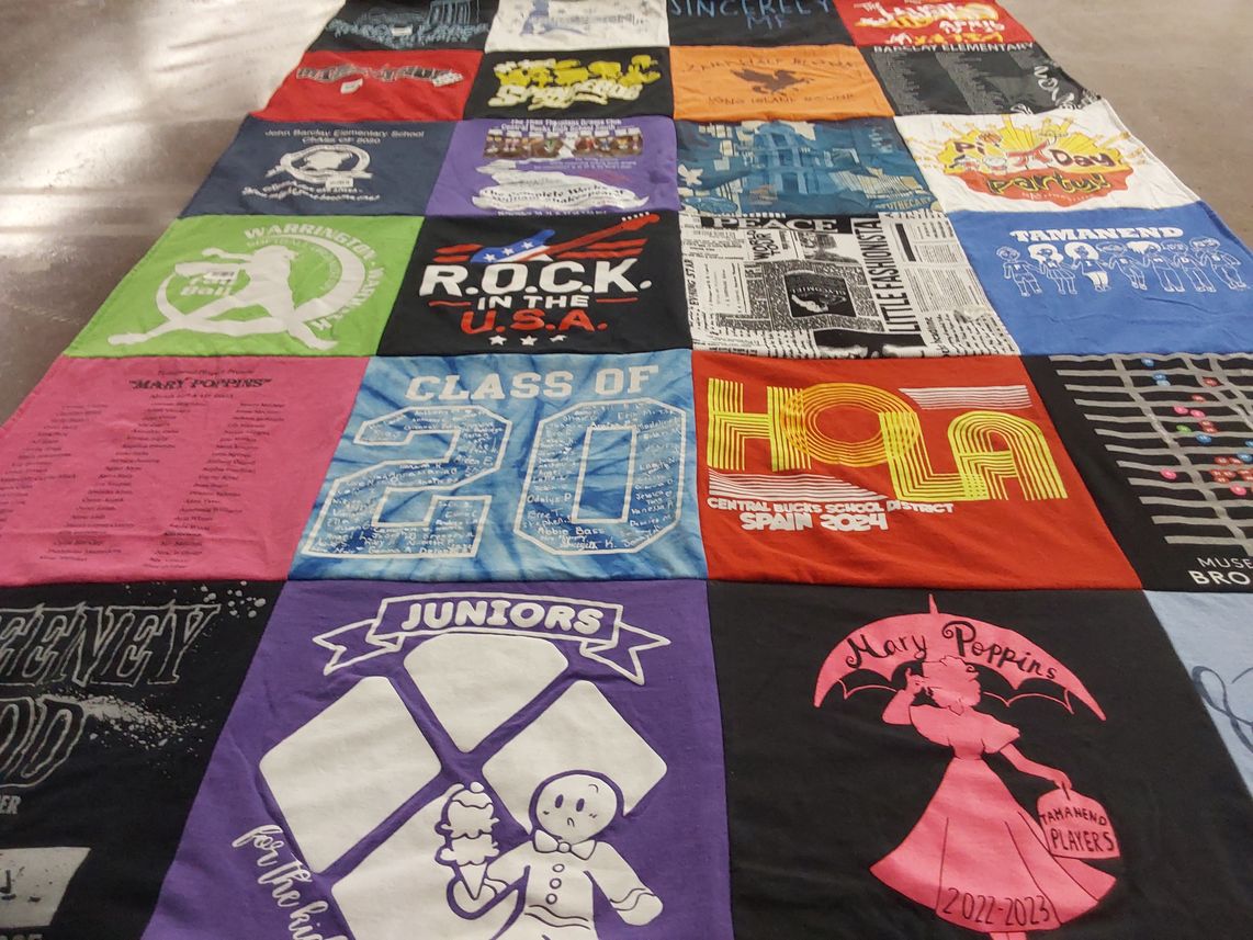 T-shirt quilt featuring warriors by Toby from PA