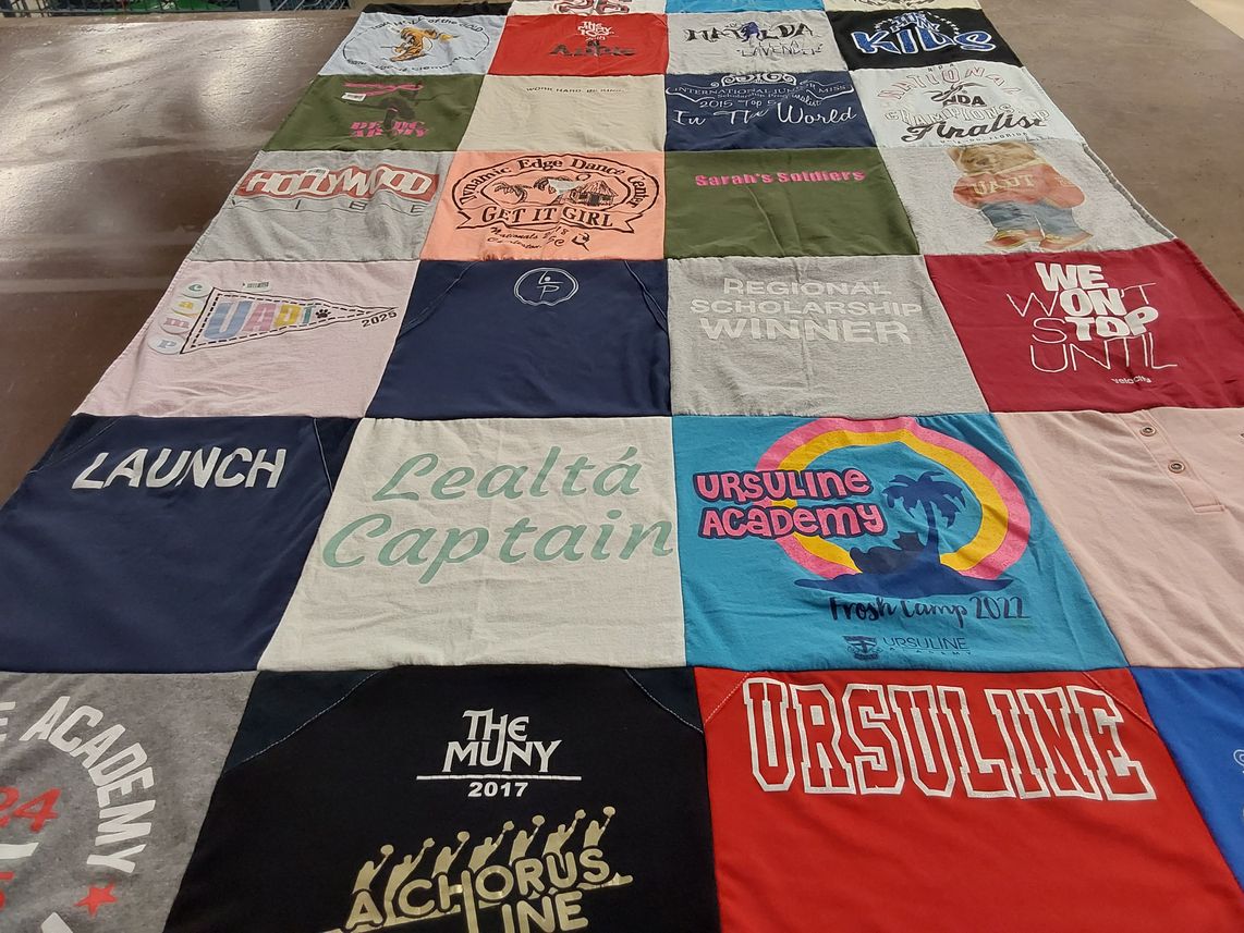 T-shirt quilt from ursuline academy by Krista from MO