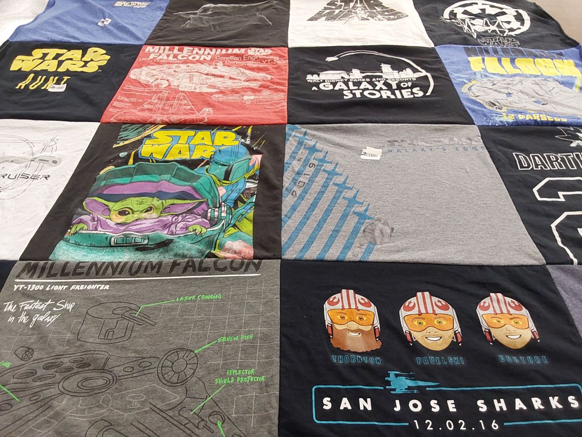 T-shirt quilt featuring san jose sharks by Jacqueline from CA