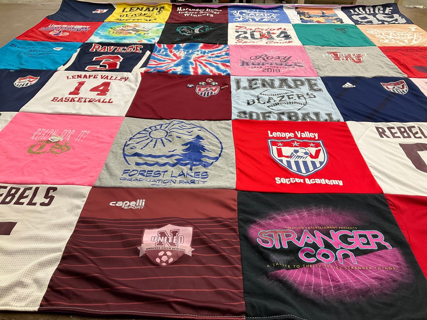T-shirt quilt featuring lenape valley blazers softball by Stephanie from NJ