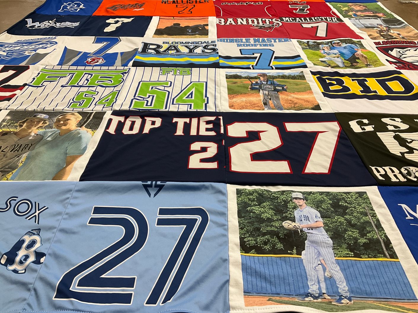 T-shirt quilt with baseball themes by Lonna from TN