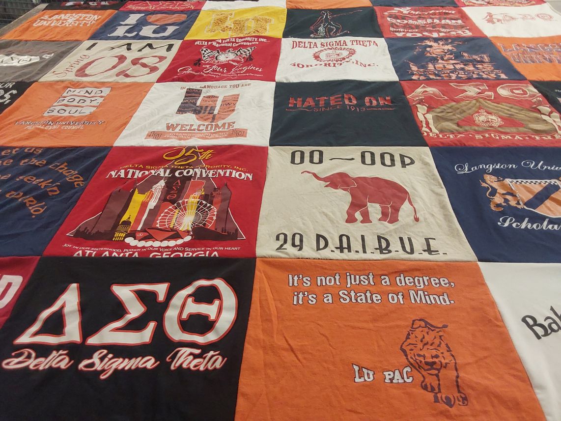 T-shirt quilt from langston university by Brianna from TX