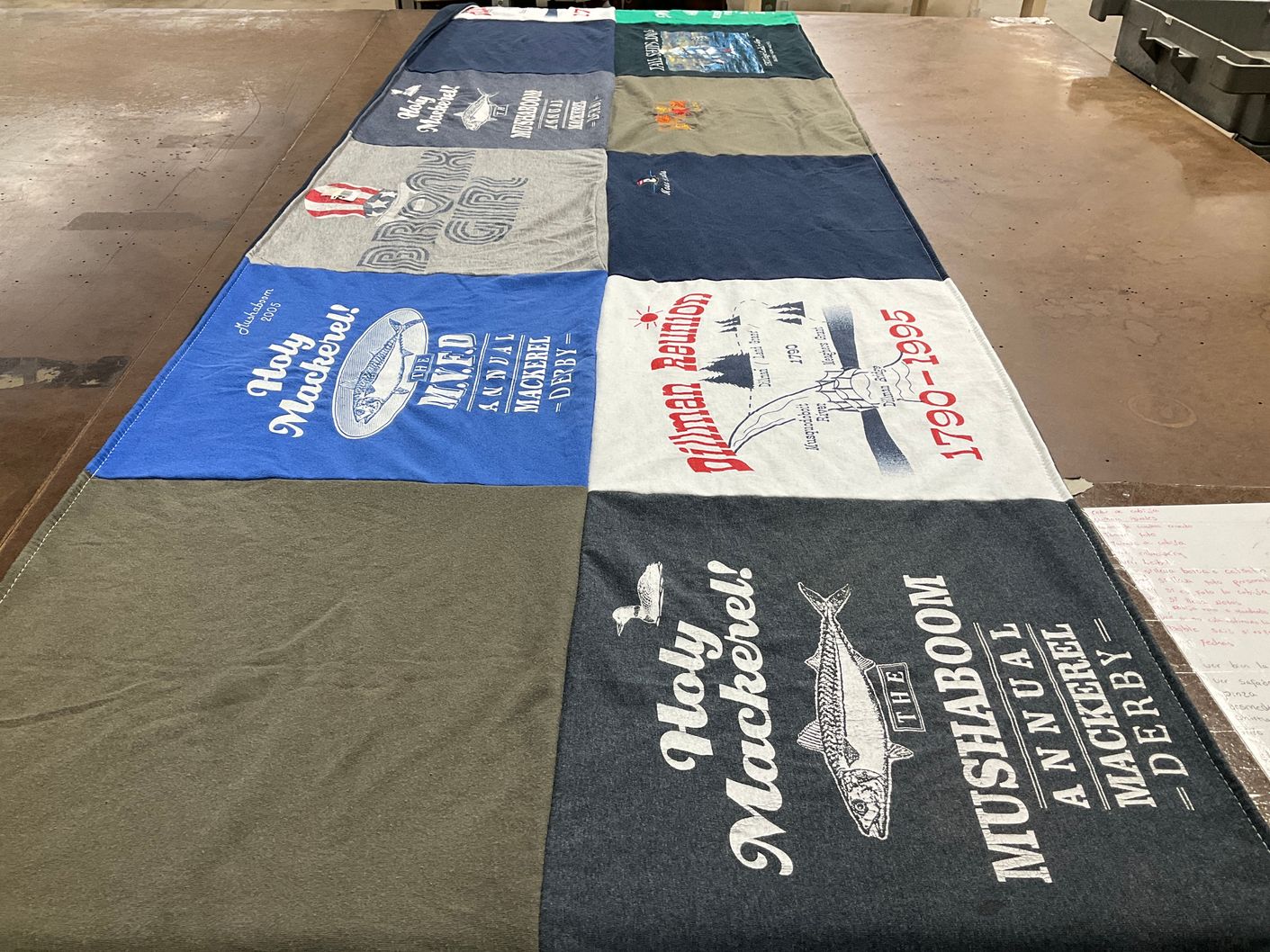 T-shirt quilt with fishing, events themes by Jessica from NJ