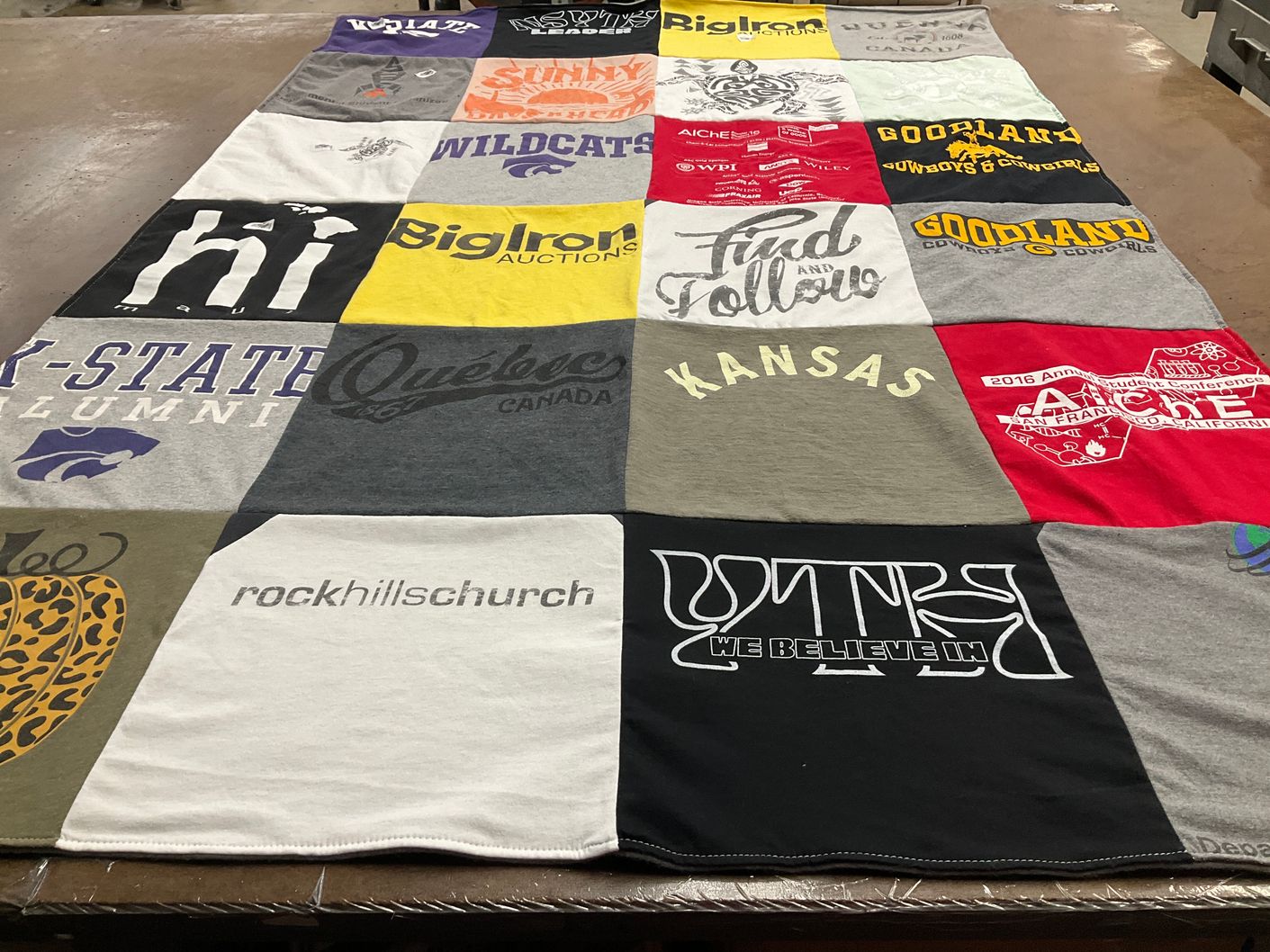 T-shirt quilt featuring kansas state university by Mara from KS