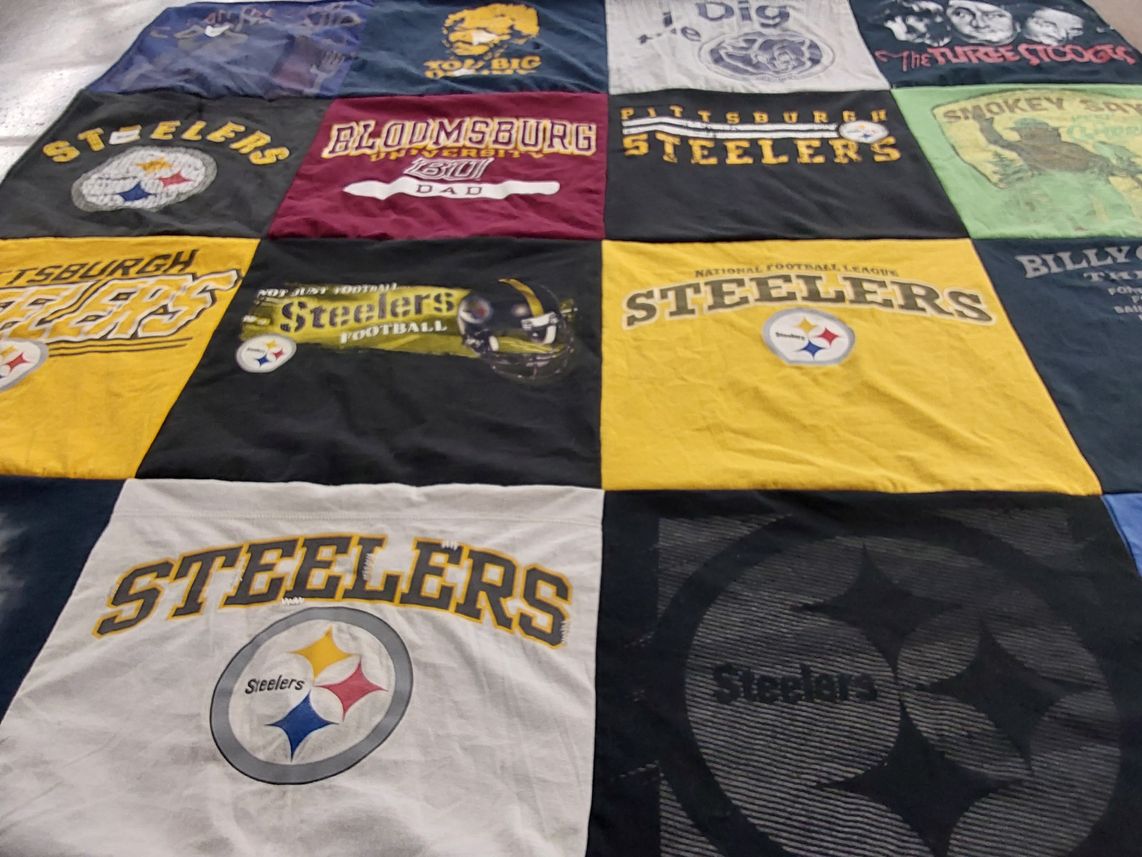 T-shirt quilt featuring pittsburgh steelers by Carly from PA