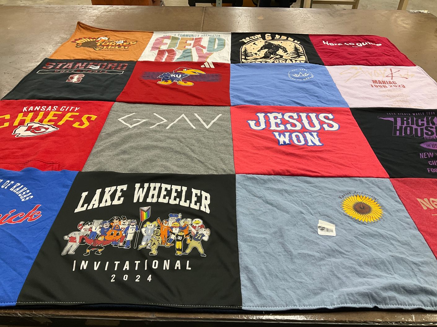 T-shirt quilt featuring kansas city chiefs by Kathryn from KS