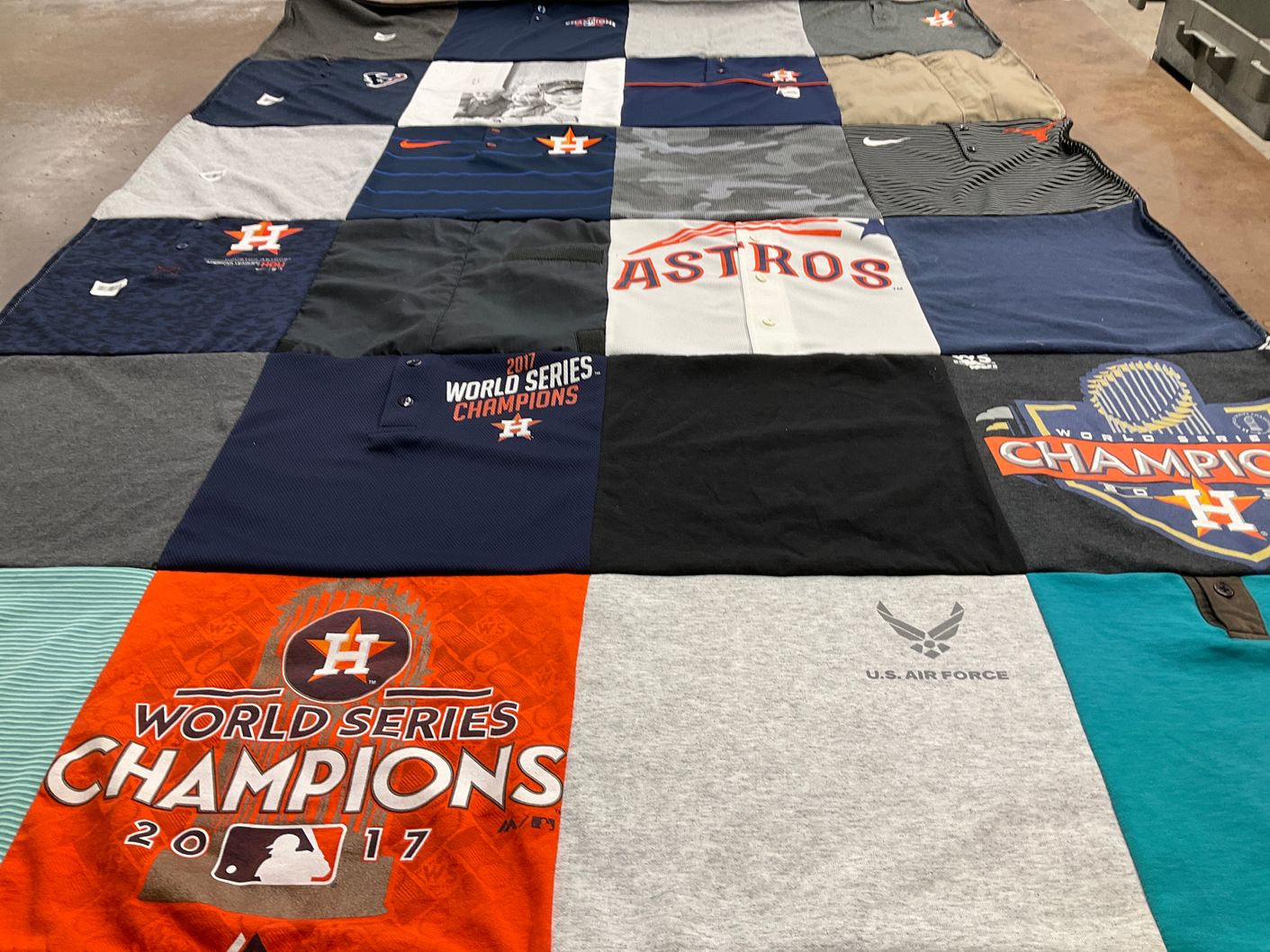 T-shirt quilt featuring houston astros by Holly from TX