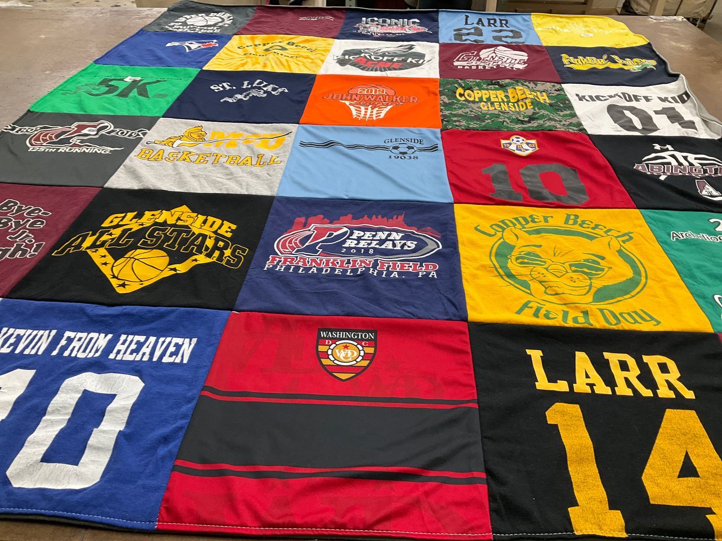 T-shirt quilt from glenside high school by Janine from PA