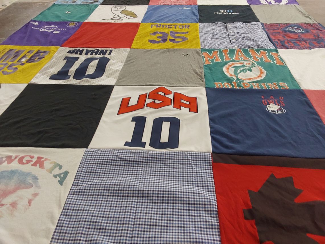 T-shirt quilt featuring miami dolphins by Carrie from FL