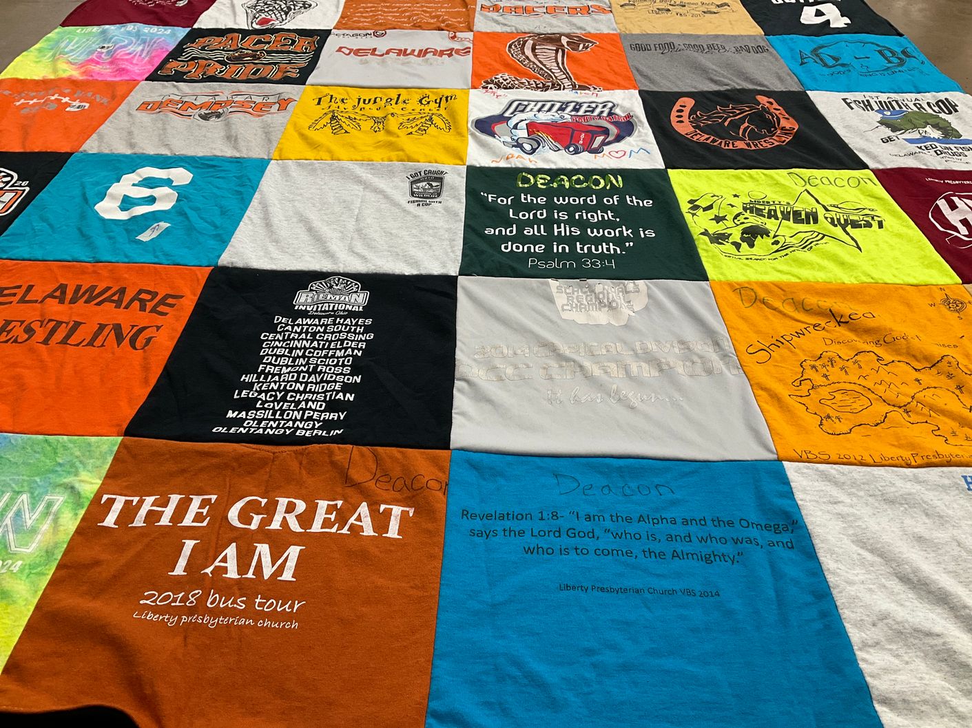 T-shirt quilt from delaware hayes high school by Shannon from OH