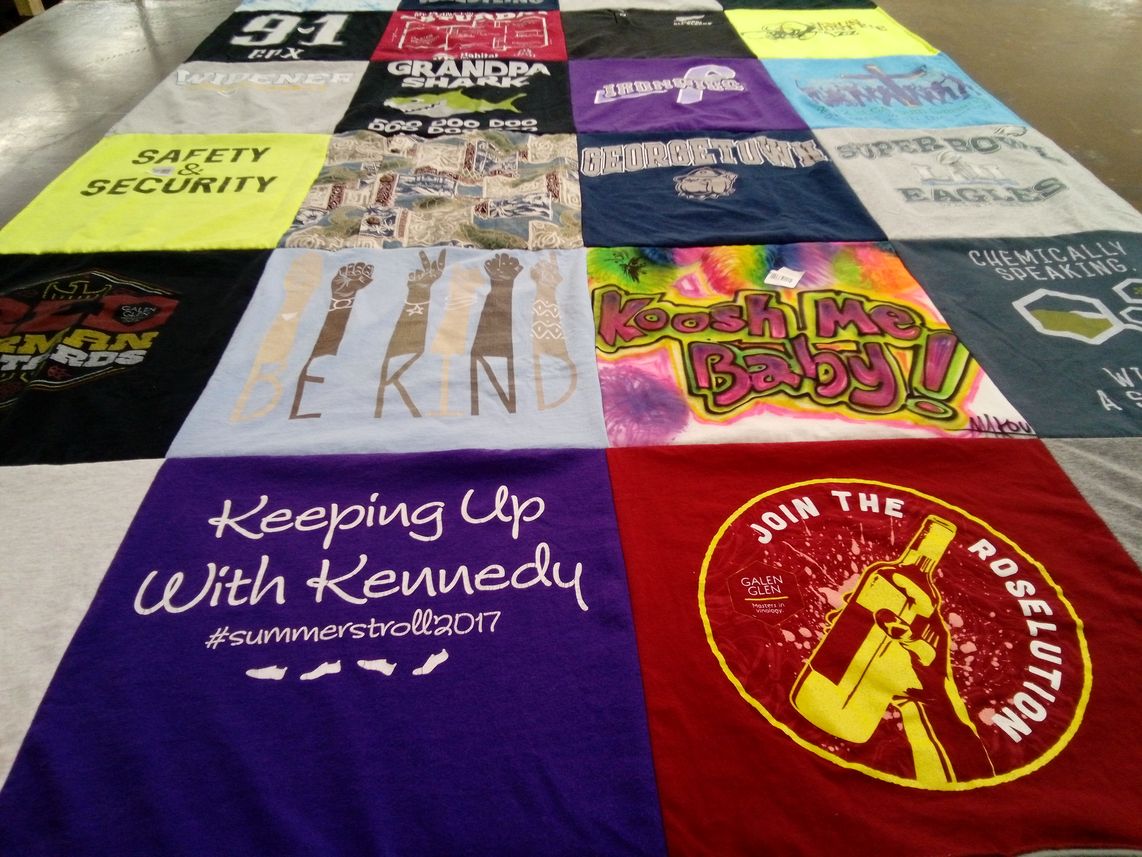T-shirt quilt featuring super bowl eagles by Dorothea from PA