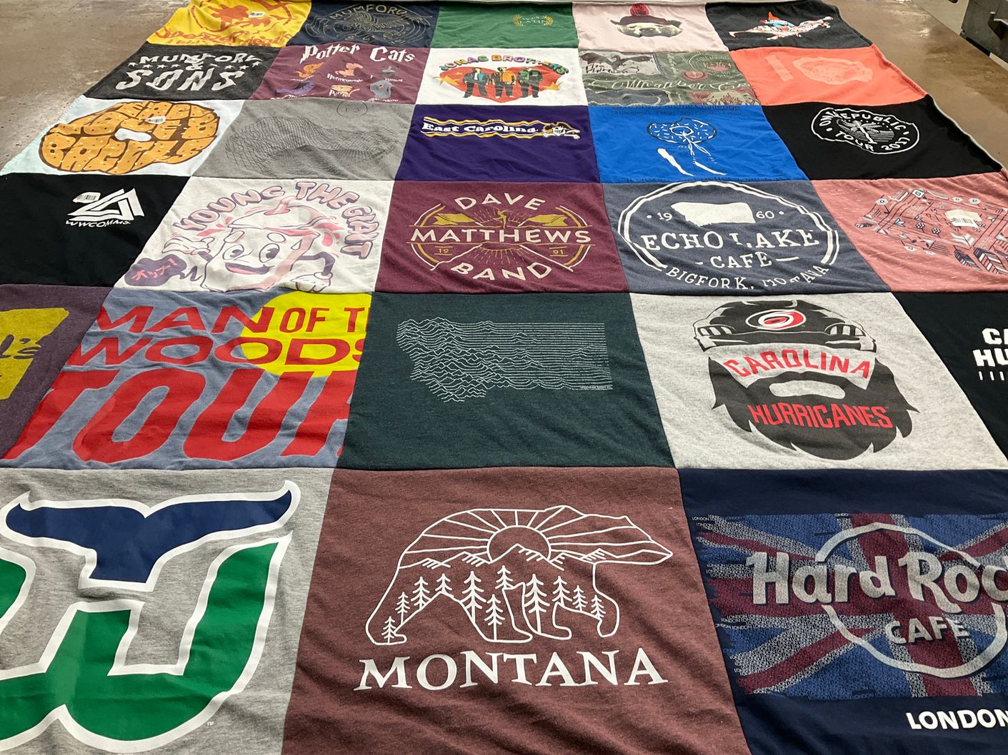 T-shirt quilt featuring carolina hurricanes by Megan from MT
