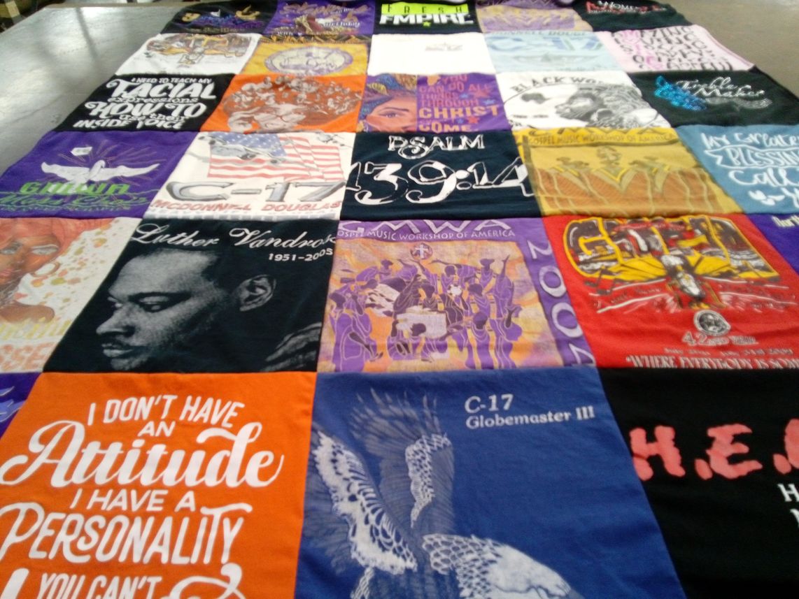 T-shirt quilt with gospel music, music themes by Gwendolyn from GA
