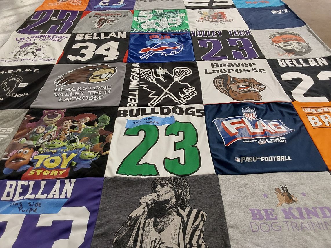 T-shirt quilt featuring bulldogs by Sherie from MA