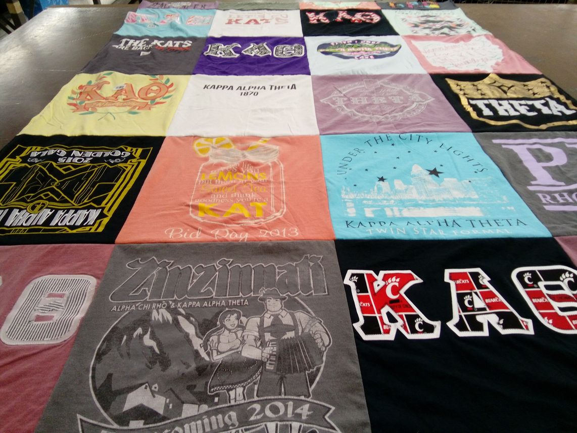 T-shirt quilt featuring cincinnati bearcats by Andrea from OH