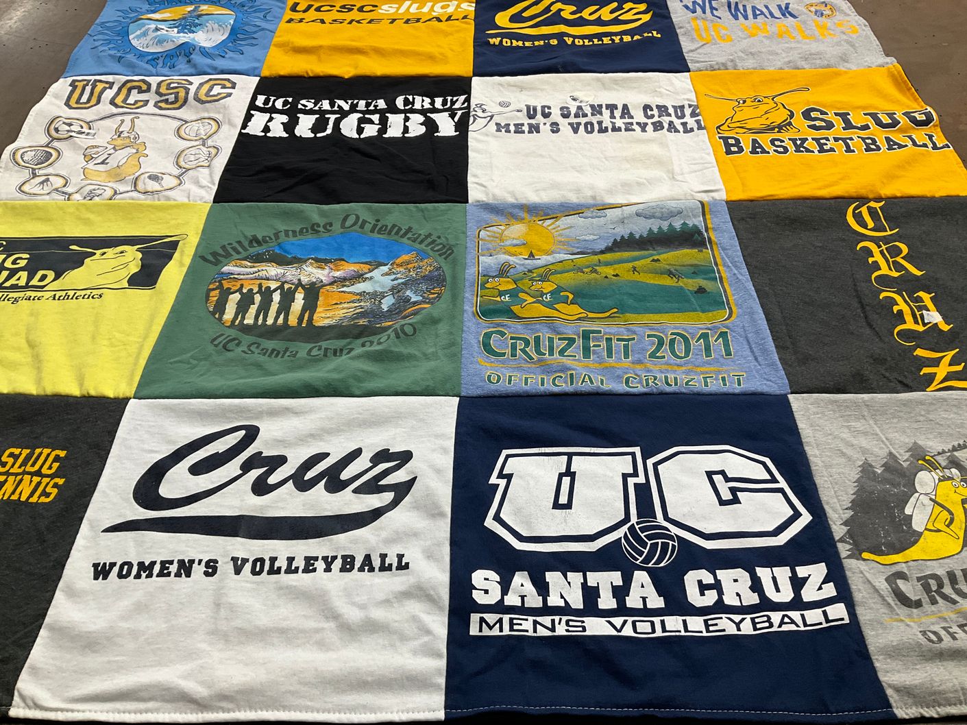 T-shirt quilt featuring university of california, santa cruz women's volleyball, university of california, santa cruz men's volleyball by Rachael from CA