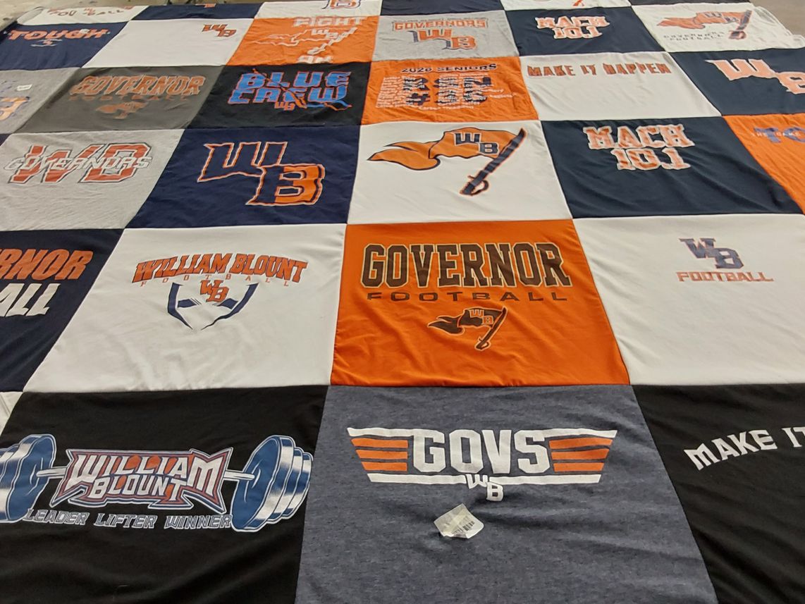T-shirt quilt featuring william blount football by Erin from TN