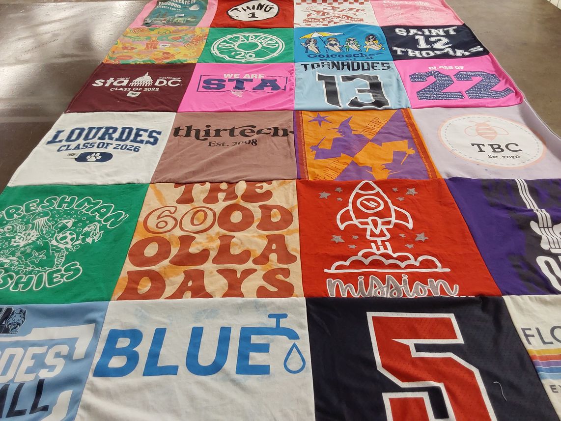 T-shirt quilt from lourdes university by Sylvia from FL