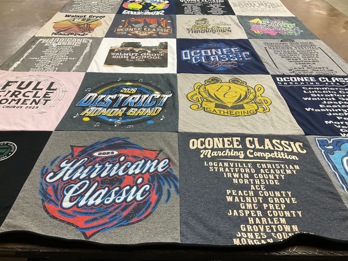 T-shirt quilt featuring walnut grove high school marching band by Pamela from GA