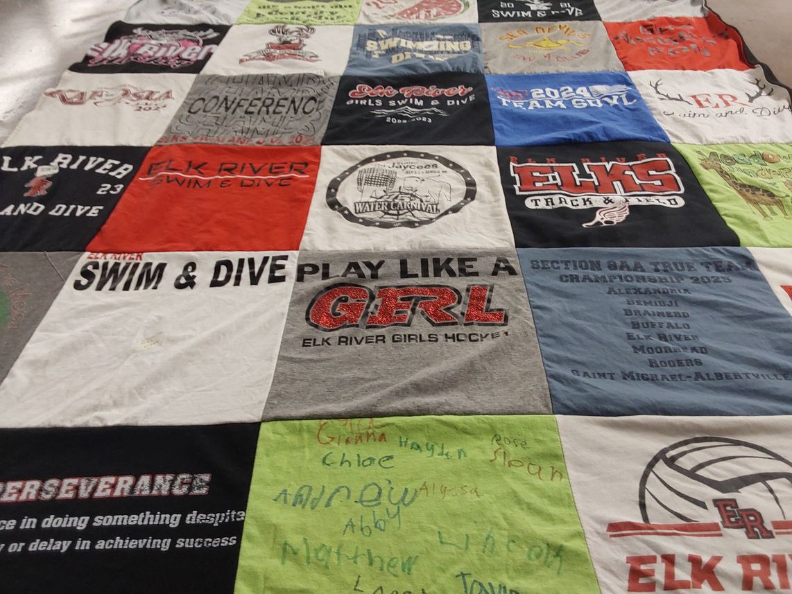T-shirt quilt from elk river high school by Megan from MN
