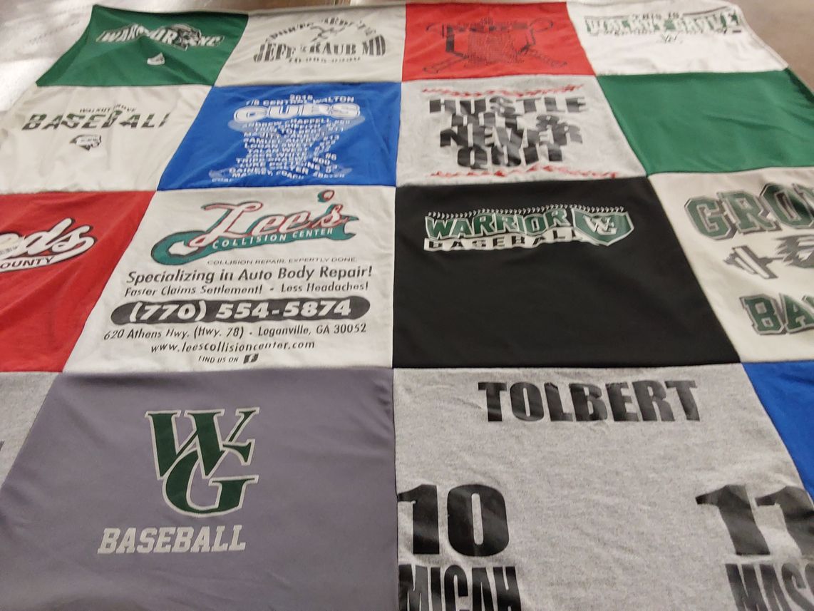 T-shirt quilt featuring warrior baseball by Brenda from GA
