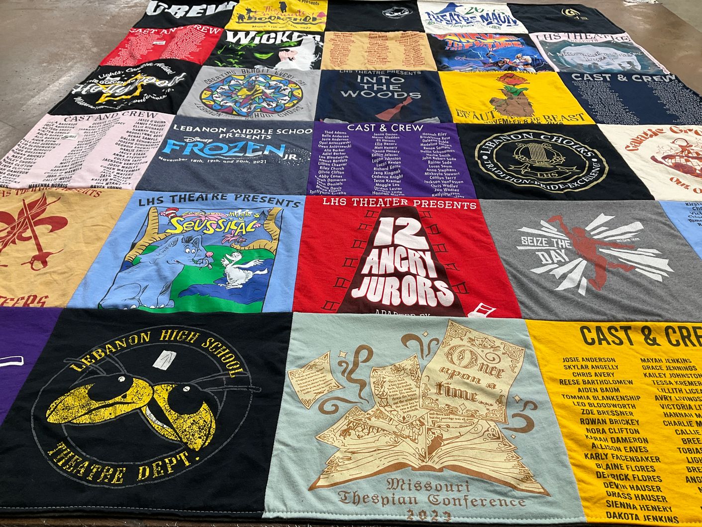 T-shirt quilt from lebanon high school by Janalee from MO