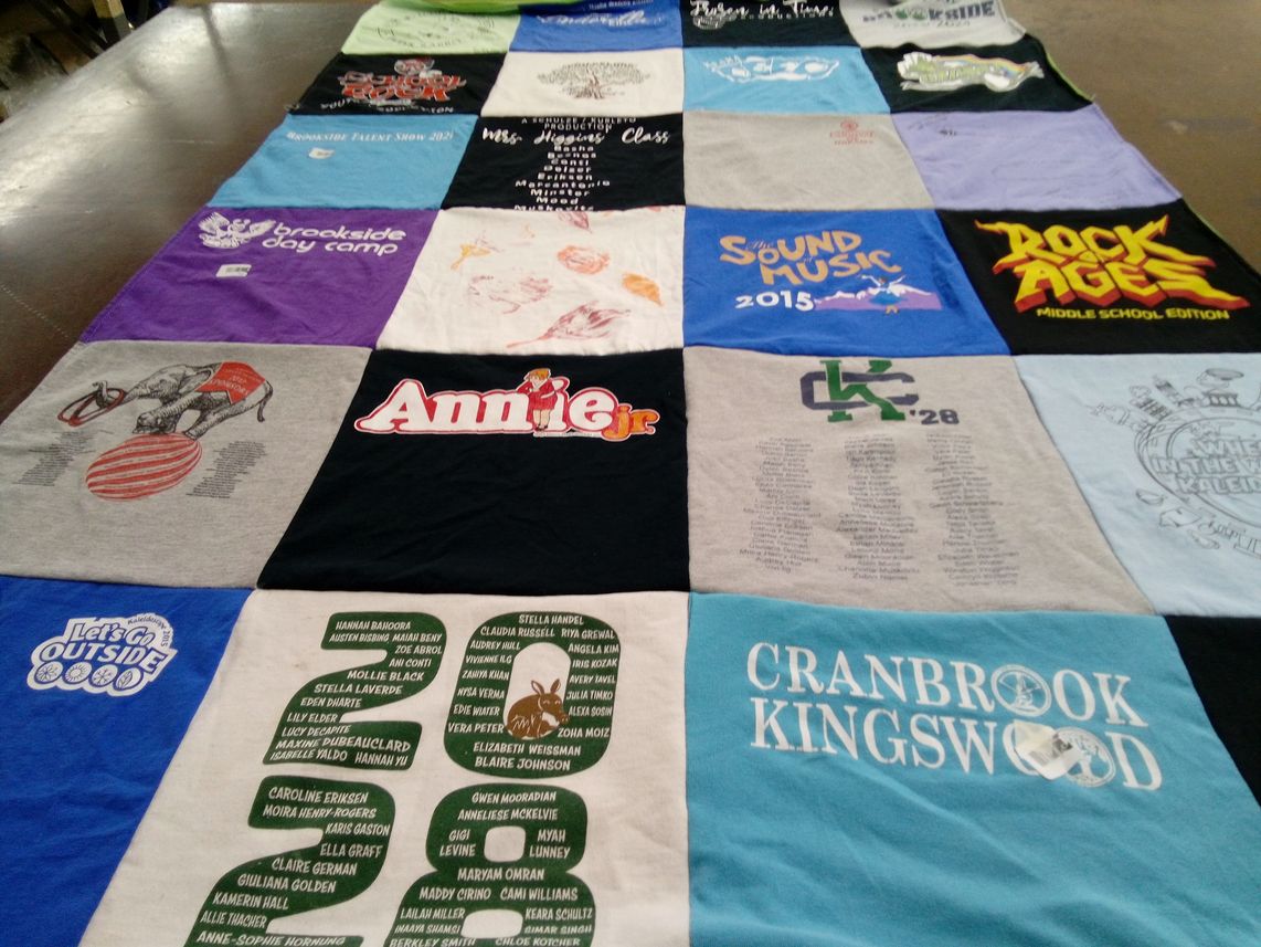 T-shirt quilt from cranbrook kingswood school by Rosalia from MI