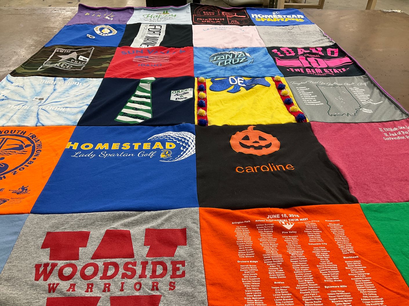 T-shirt quilt featuring lady spartan golf, woodside warriors by Sara from IN