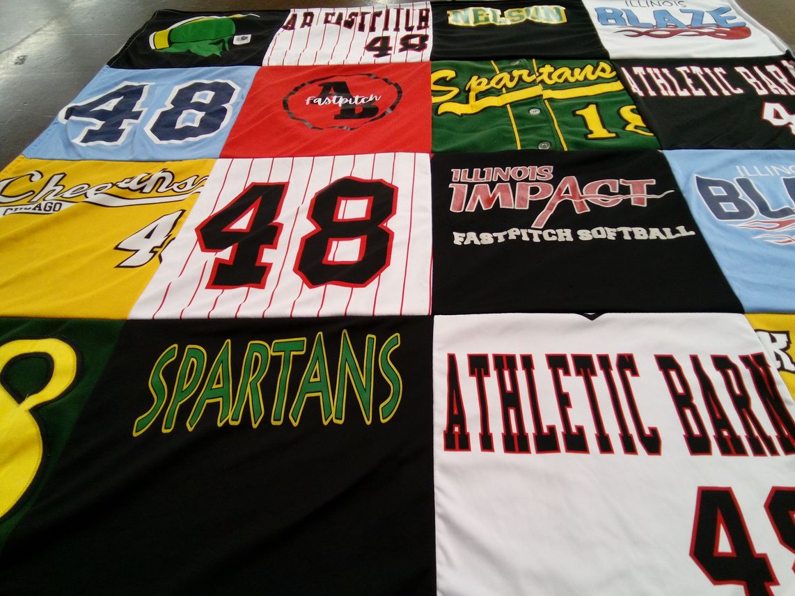 T-shirt quilt from illinois impact fastpitch softball by Michelle from IL