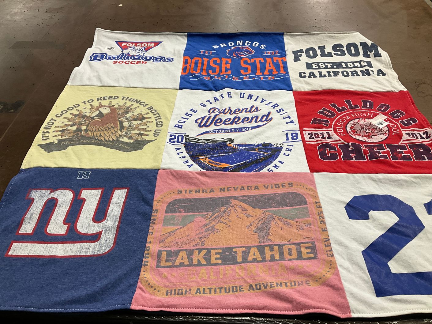 T-shirt quilt featuring bulldogs soccer, bulldogs cheer by Francesca from CA