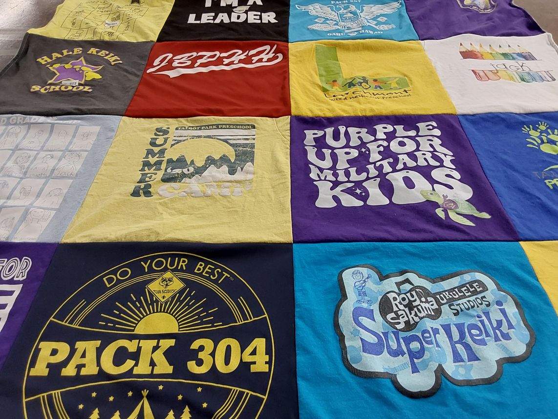 T-shirt quilt from hale keiki school by Tracy from VA