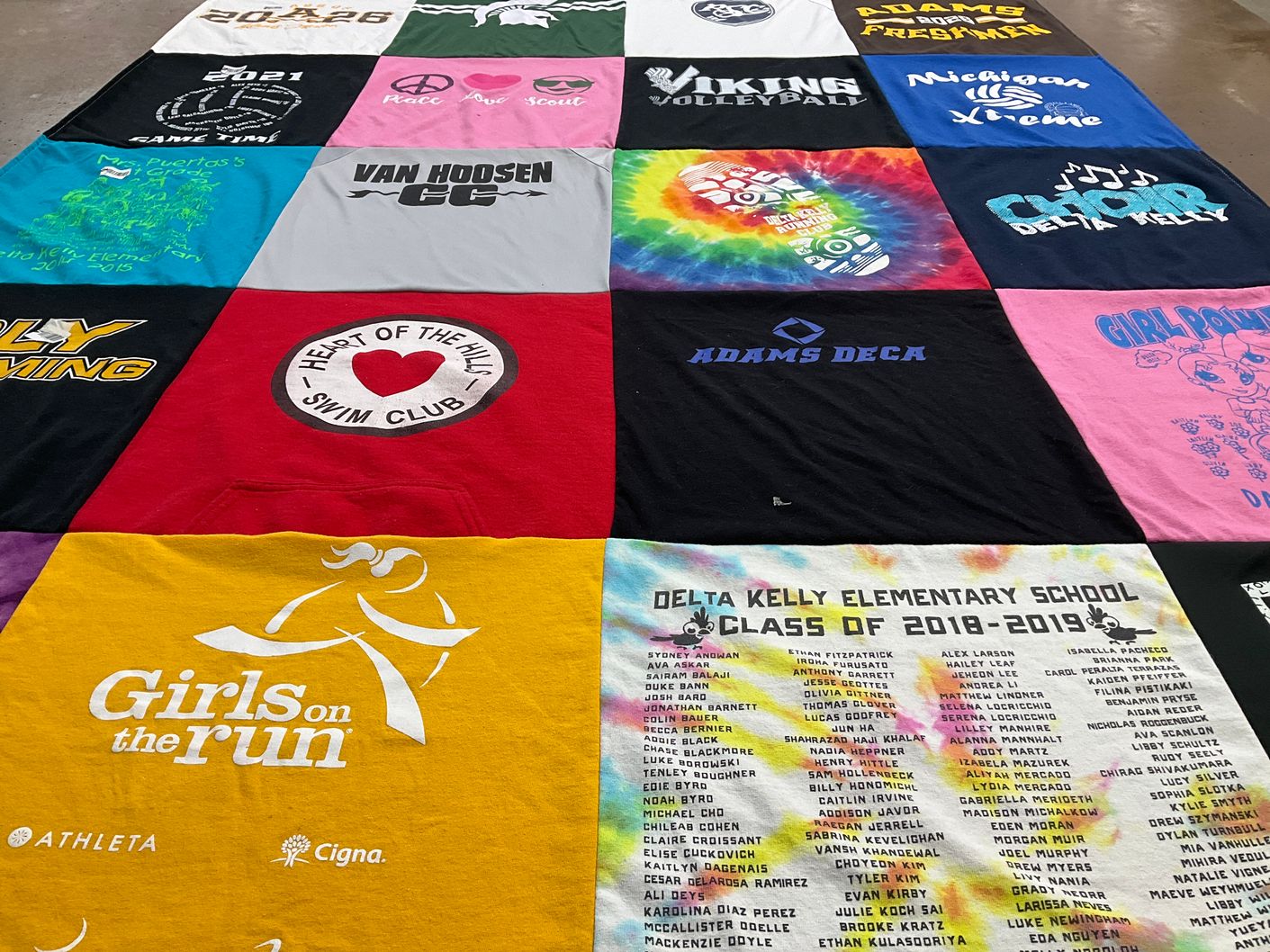 T-shirt quilt featuring viking volleyball by Michael from MI