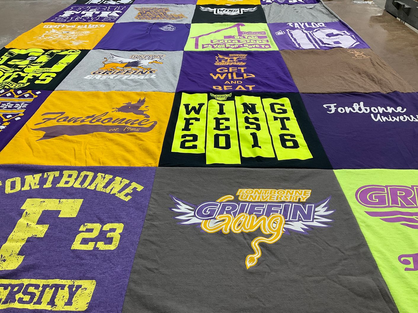 T-shirt quilt from fontbonne university by Taylor from MO