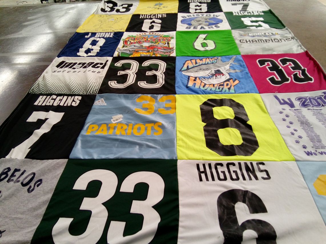 T-shirt quilt featuring bristow bears by Natalie from CA