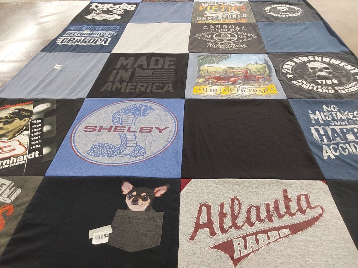 T-shirt quilt with automobiles, southern culture themes by RYAN from LA