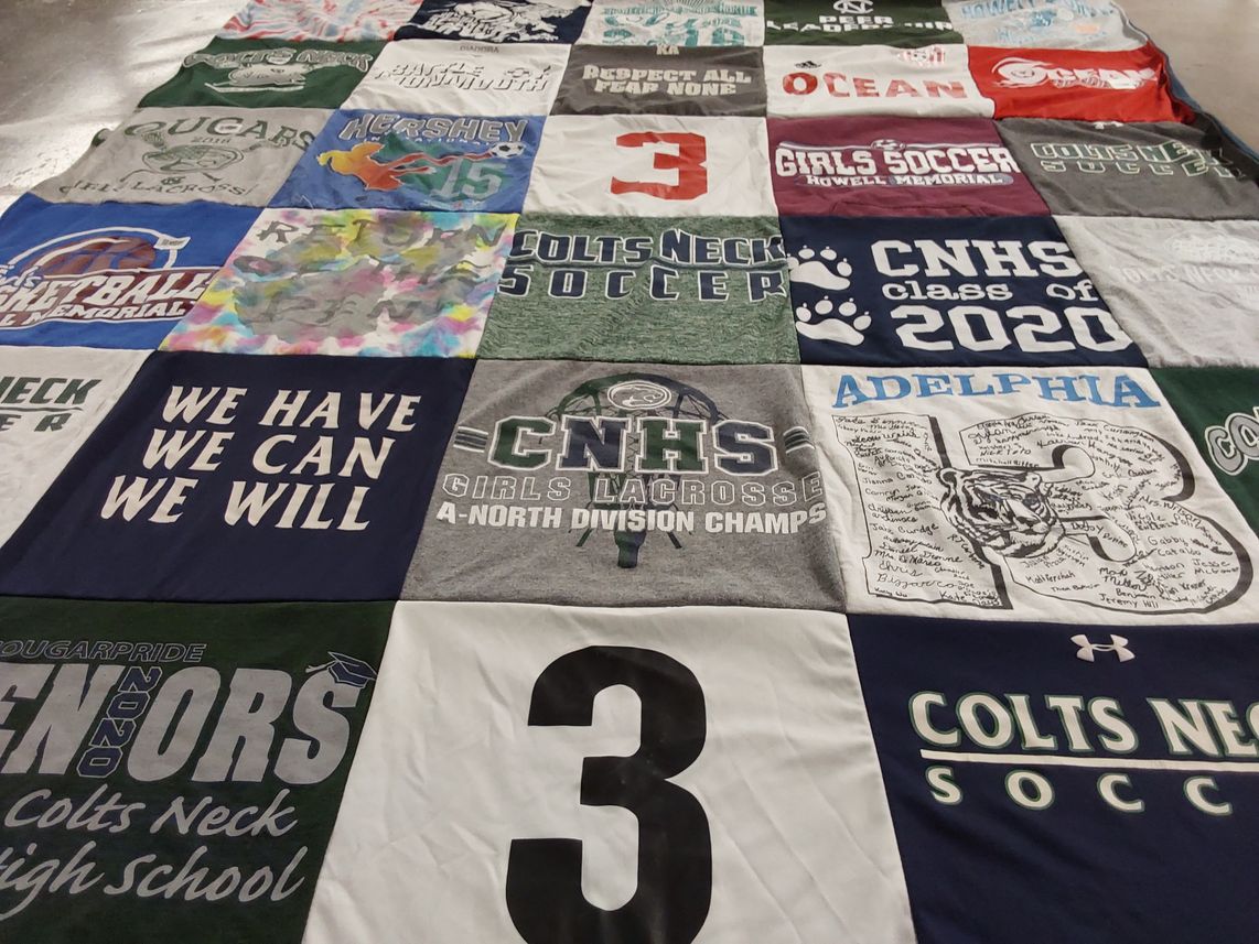 T-shirt quilt featuring colts neck girls lacrosse, colts neck soccer by Christine from NJ