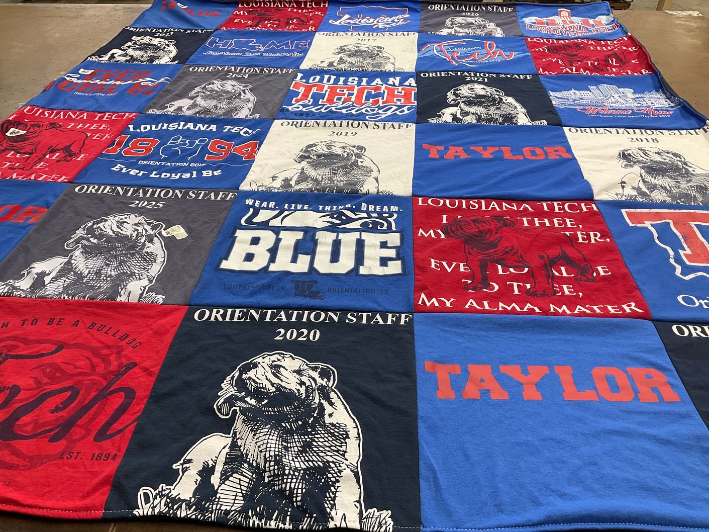 T-shirt quilt from louisiana tech university by Elton S. from LA