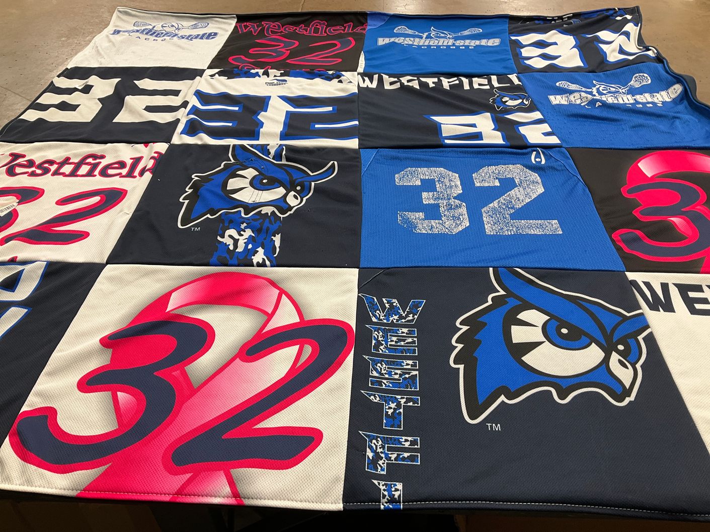 T-shirt quilt featuring westfield high school lacrosse by Kendra from MA