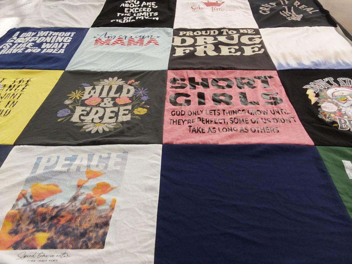 T-shirt quilt with nature, individuality themes by Kelly from OH
