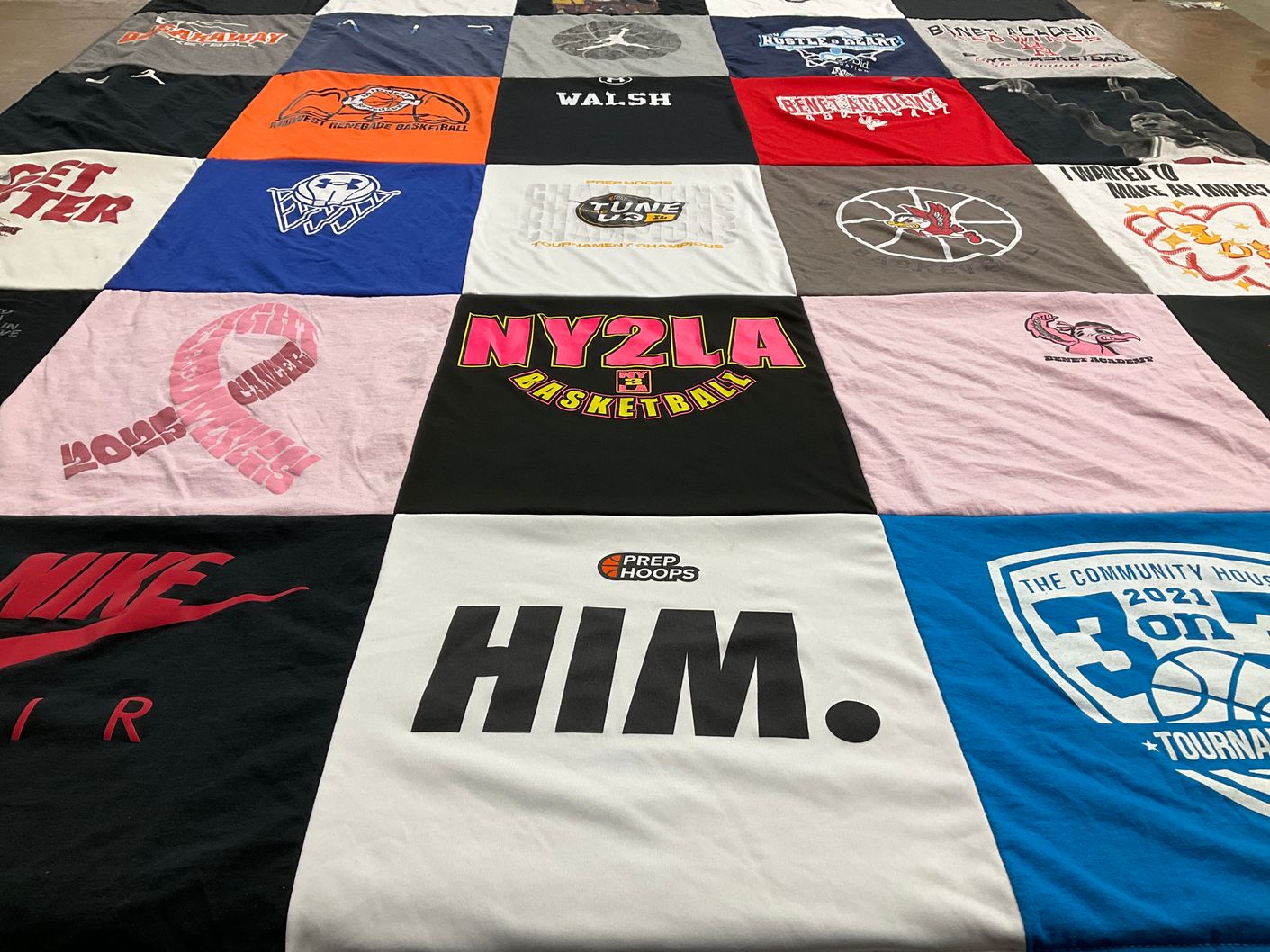 T-shirt quilt featuring ny2la basketball by Jodi from IL