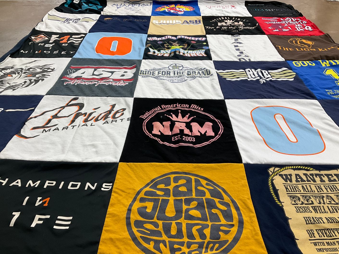 T-shirt quilt featuring sal juan surf team by LeLani from CA