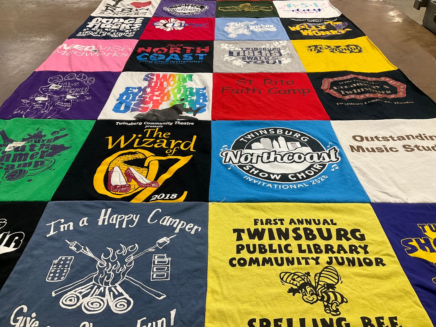 T-shirt quilt from twinsburg high school by Joseph from OH