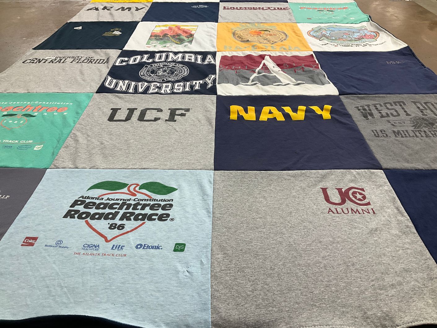 T-shirt quilt featuring navy, army by Rich from GA