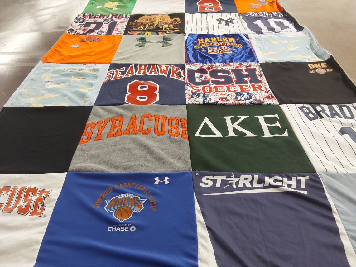 T-shirt quilt featuring new york knicks by Victoria from NY