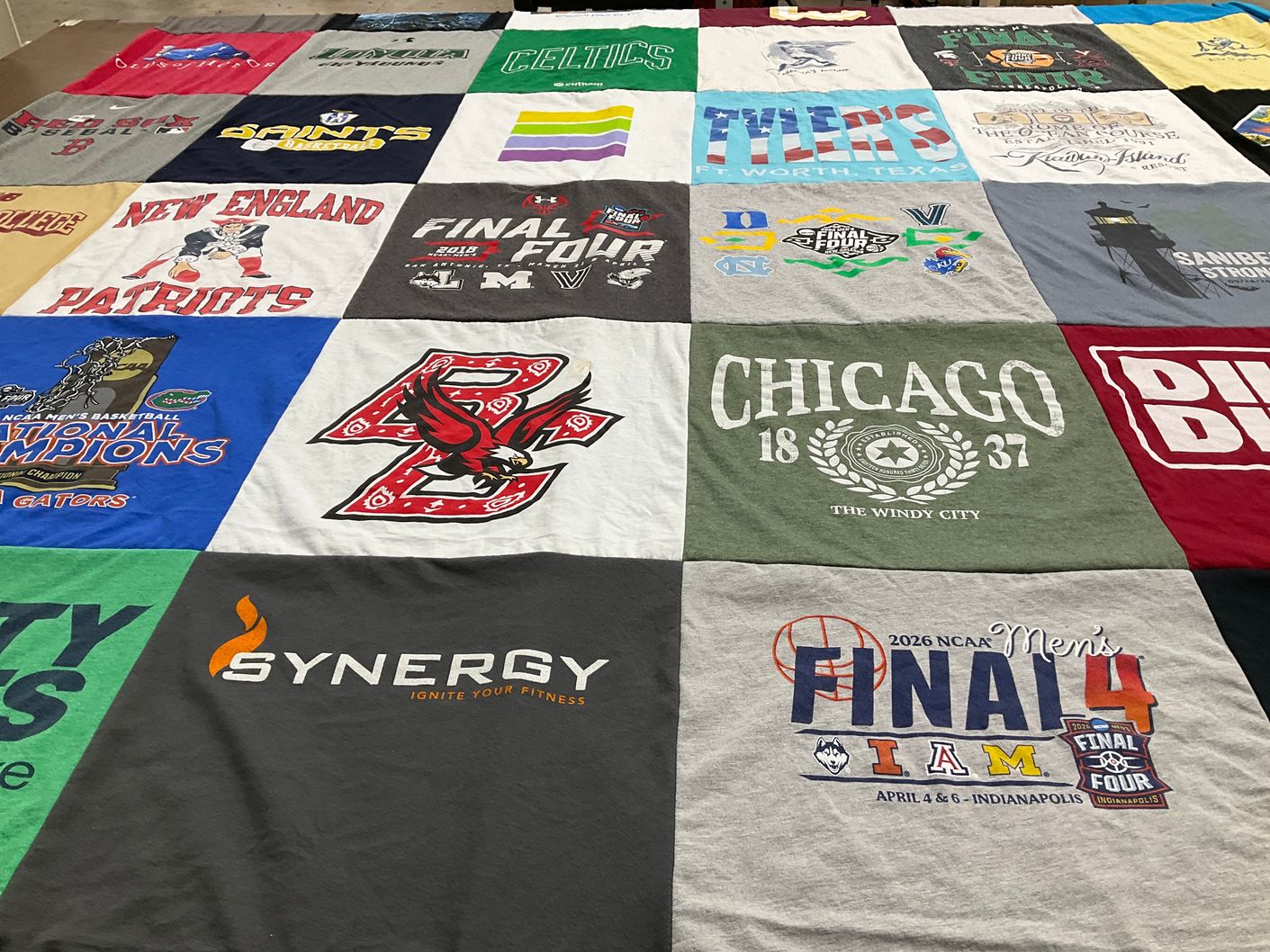T-shirt quilt featuring new england patriots by Loretta from MA