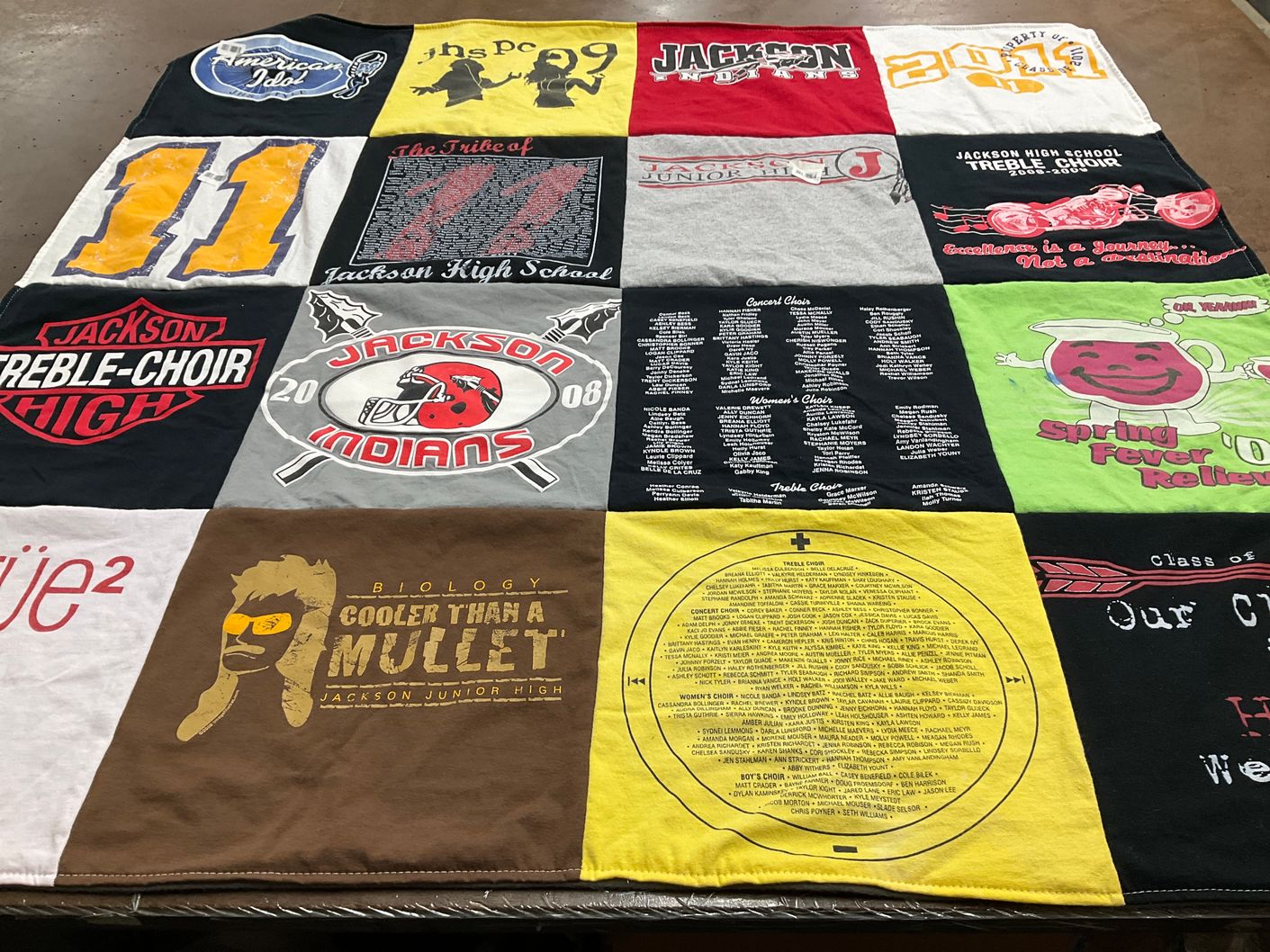 T-shirt quilt featuring jackson indians by Jenni from MO