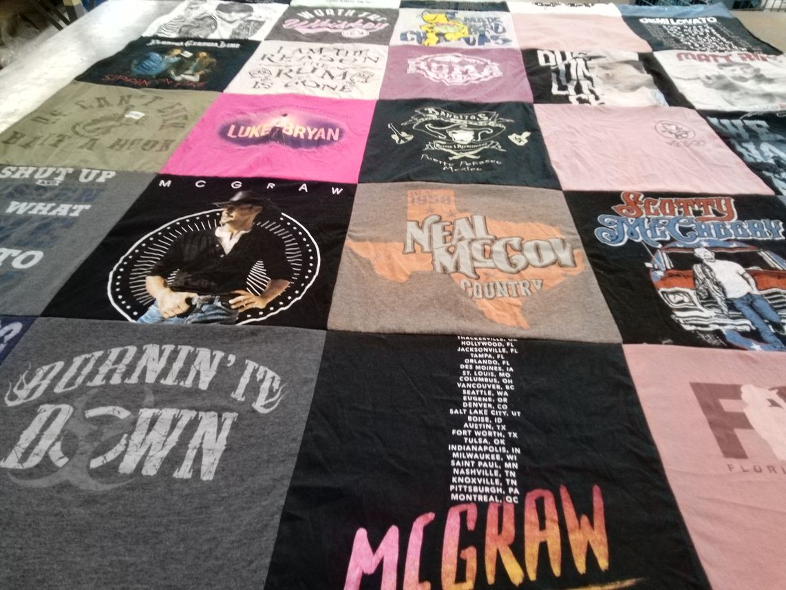 T-shirt quilt with country music themes by Debra from AZ