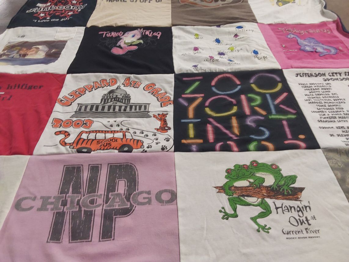 T-shirt quilt from jefferson city high school by Jenni from MO